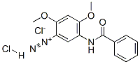 5-(benzoylamino)-2,4-dimethoxybenzenediazonium chloride hydrochloride Struktur