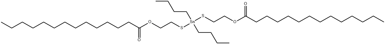 ビステトラデカン酸ジブチルスタンニレンビス(チオ-2,1-エタンジイル) 化学構造式