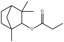 プロパン酸1,3,3-トリメチルビシクロ[2.2.1]ヘプタン-2-イル 化学構造式