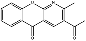 3-ACETYL-2-METHYL-5H-CHROMENO[2,3-B]PYRIDIN-5-ONE Struktur