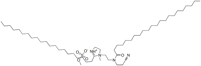 1-[2-[(2-cyanoethyl)(1-oxodocosyl)amino]ethyl]-2-henicosyl-4,5-dihydro-1-methyl-1H-imidazolium methyl sulphate Struktur