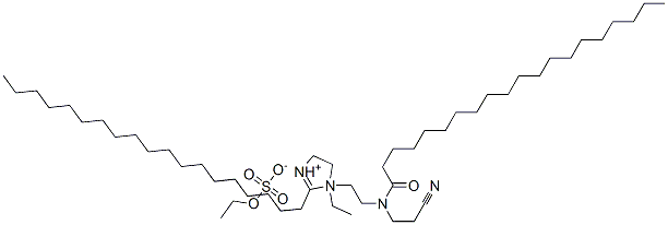 1-[2-[(2-cyanoethyl)(1-oxoicosyl)amino]ethyl]-1-ethyl-4,5-dihydro-2-nonadecyl-1H-imidazolium ethyl sulphate Struktur