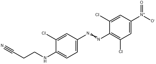 3-[[2-クロロ-4-[(2,6-ジクロロ-4-ニトロフェニル)アゾ]フェニル]アミノ]プロピオノニトリル 化学構造式