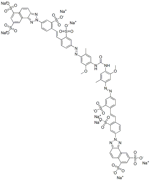 octasodium 2,2'-[carbonylbis[imino(5-methoxy-2-methyl-4,1-phenylene)azo(2-sulphonato-4,1-phenylene)vinylene-(3-sulphonato-4,1-phenylene)]]bis[2H-naphtho[1,2-d]triazole-6,8-disulphonate] Structure