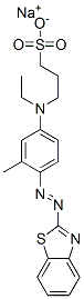 3-[[4-[(Benzothiazol-2-yl)azo]-3-methylphenyl]ethylamino]-1-propanesulfonic acid sodium salt Struktur