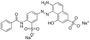disodium 6-amino-5-[[4-(benzoylamino)-3-sulphonatophenyl]azo]-4-hydroxynaphthalene-2-sulphonate Struktur