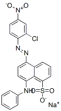5-[(2-クロロ-4-ニトロフェニル)アゾ]-8-(フェニルアミノ)-1-ナフタレンスルホン酸ナトリウム 化学構造式