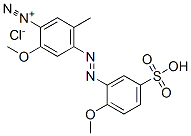 2-methoxy-4-[(2-methoxy-5-sulphophenyl)azo]-5-methylbenzenediazonium chloride  化学構造式