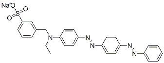 sodium 3-[[ethyl[4-[[4-(phenylazo)phenyl]azo]phenyl]amino]methyl]benzenesulphonate  Struktur