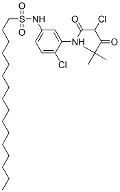 2-chloro-N-[2-chloro-5-[(hexadecylsulphonyl)amino]phenyl]-4,4-dimethyl-3-oxovaleramide Struktur