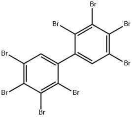 2,2',3,3',4,4',5,5'-オクタブロモビフェニル 化学構造式