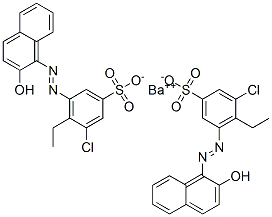 barium bis[3-chloro-4-ethyl-5-[(2-hydroxy-1-naphthyl)azo]benzenesulphonate] Struktur