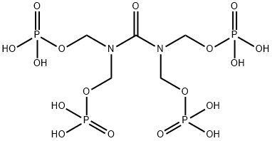 N,N,N′,N′-テトラキス[(ホスホノオキシ)メチル]尿素 化学構造式