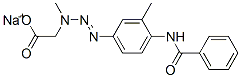 [3-[4-(ベンゾイルアミノ)-3-メチルフェニル]-1-メチル-2-トリアゼニル]酢酸ナトリウム 化学構造式
