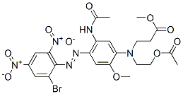N-[5-(アセチルアミノ)-4-[(2-ブロモ-4,6-ジニトロフェニル)アゾ]-2-メトキシフェニル]-N-[2-(アセチルオキシ)エチル]-β-アラニンメチル 化学構造式