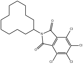 4,5,6,7-テトラクロロ-2-シクロドデシル-1H-イソインドール-1,3(2H)-ジオン 化学構造式