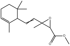 3-甲基-3-[2-(2,6,6-三甲基-2-环己烯-1-基)乙烯基]环氧乙烷甲酸甲酯, 67905-40-2, 结构式