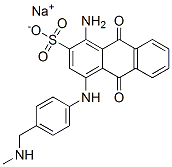 1-アミノ-9,10-ジヒドロ-4-[[4-[(メチルアミノ)メチル]フェニル]アミノ]-9,10-ジオキソ-2-アントラセンスルホン酸ナトリウム 化学構造式
