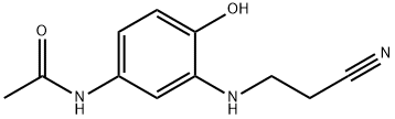 N-[3-[(2-シアノエチル)アミノ]-4-ヒドロキシフェニル]アセトアミド 化学構造式