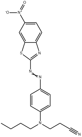 3-[ブチル[4-[(6-ニトロベンゾチアゾール-2-イル)アゾ]フェニル]アミノ]プロピオノニトリル 化学構造式