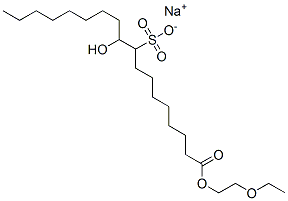 10-ヒドロキシ-9-(ソジオスルホ)オクタデカン酸2-エトキシエチル 化学構造式