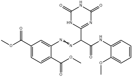 2-[[2-[(2-メトキシフェニル)アミノ]-2-オキソ-1-[(1,4,5,6-テトラヒドロ-4,6-ジオキソ-1,3,5-トリアジン)-2-イル]エチル]アゾ]-1,4-ベンゼンジカルボン酸ジメチル 化学構造式