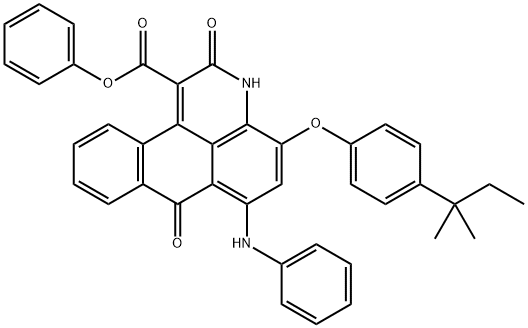 4-[4-(1,1-Dimethylpropyl)phenoxy]-2,7-dihydro-2,7-dioxo-6-(phenylamino)-3H-dibenz[f,ij]isoquinoline-1-carboxylic acid phenyl ester Structure