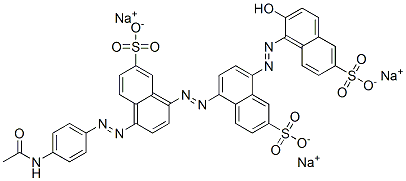 trisodium 5-[[4-[(4-acetamidophenyl)azo]-7-sulphonatonaphthyl]azo]-8-[(2-hydroxy-6-sulphonatonaphthyl)azo]naphthalene-2-sulphonate Struktur