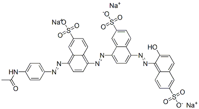 trisodium 8-[[4-[(4-acetamidophenyl)azo]-6-sulphonatonaphthyl]azo]-5-[(2-hydroxy-6-sulphonatonaphthyl)azo]naphthalene-2-sulphonate 结构式