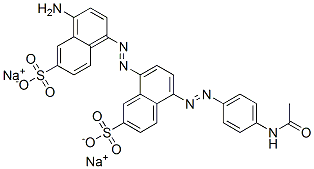 5-[[4-(アセチルアミノ)フェニル]アゾ]-8-[[4-アミノ-6-(ソジオスルホ)-1-ナフタレニル]アゾ]-2-ナフタレンスルホン酸ナトリウム 化学構造式