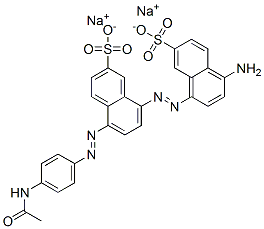 disodium 5-[(4-acetamidophenyl)azo]-8-[(4-amino-7-sulphonatonaphthyl)azo]naphthalene-2-sulphonate Struktur