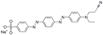 Benzenesulfonic acid, 4-[[4-[[4-[(2-cyanoethyl) ethylamino]phenyl]azo]phenyl]azo]-, sodium salt Structure