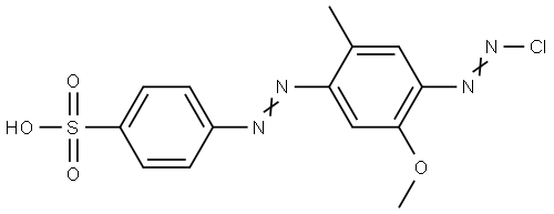 p-[[4-(chloroazo)-5-methoxy-o-tolyl]azo]benzenesulphonic acid Struktur