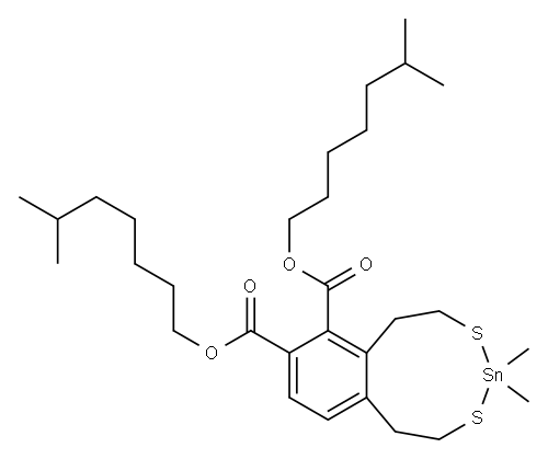 diisooctyl (dimethylstannylene)bis(thioethylene)phthalate Structure