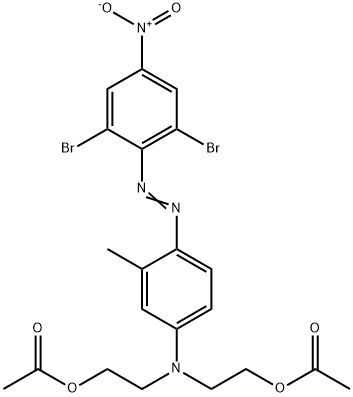 2,2'-[[4-[(2,6-dibromo-4-nitrophenyl)azo]-3-methylphenyl]imino]bisethyl diacetate Struktur