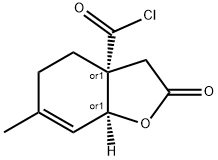3a(4H)-Benzofurancarbonyl chloride, 2,3,5,7a-tetrahydro-6-methyl-2-oxo-, cis- (9CI) Struktur