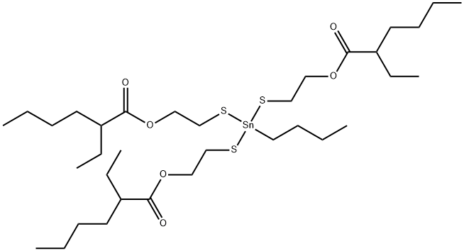 ブチルトリス[[2-[(2-エチル-1-オキソヘキシル)オキシ]エチル]チオ]スタンナン 化学構造式