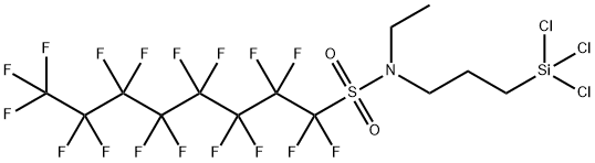 N-エチル-1,1,2,2,3,3,4,4,5,5,6,6,7,7,8,8,8-ヘプタデカフルオロ-N-[3-(トリクロロシリル)プロピル]-1-オクタンスルホンアミド 化学構造式