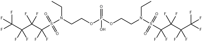 bis[2-[ethyl(nonafluorobutanesulphonyl)amino]ethyl] hydrogen phosphate Struktur