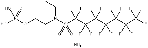 りん酸ジアンモニウム2-[N-エチル-N-(ペンタデカフルオロヘプチルスルホニル)アミノ]エチル 化学構造式