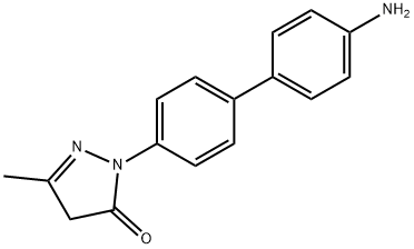 1-(4-(4-aminophenyl)benzenyl)-3-methyl-5-pyrazolone Struktur