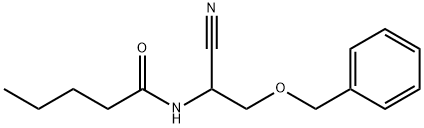 3-Benzyloxy-α-(N-butyryl)-aminopropionitrile Struktur