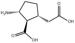 Cyclopentaneacetic acid, 3-amino-2-carboxy-, (1R,2R,3R)- (9CI) 结构式