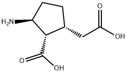Cyclopentaneacetic acid, 3-amino-2-carboxy-, (1R,2S,3S)- (9CI) 结构式