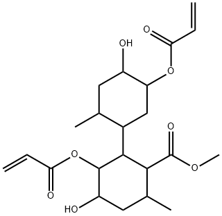 methyl 5',6-bis(acryloyloxy)-4',5-dihydroxy-2',3-dimethyl[1,1'-bicyclohexyl]-2-carboxylate Structure