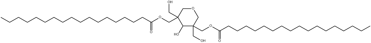 Bis(octadecanoic acid)[[tetrahydro-4-hydroxy-3,5-bis(hydroxymethyl)-2H-pyran]-3,5-diyl]bis(methylene) ester Struktur
