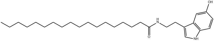 N-[2-(5-ヒドロキシ-1H-インドール-3-イル)エチル]オクタデカンアミド 化学構造式