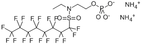 Diammonium N-ethylheptadecafluoro-N-[2-(phosphonatooxy)ethyl]octanesulfonamidate Struktur