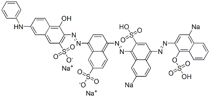 1'-ヒドロキシ-4-[[4-[(1-ヒドロキシ-4-ソジオスルホ-2-ナフタレニル)アゾ]-7-ソジオスルホ-1-ナフタレニル]アゾ]-6'-フェニルアミノ[1,2'-アゾビスナフタレン]-3',7-ジスルホン酸二ナトリウム 化学構造式