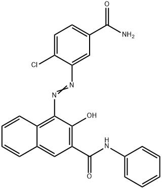 4-[[5-(aminocarbonyl)-2-chlorophenyl]azo]-3-hydroxy-N-phenylnaphthalene-2-carboxamide Struktur